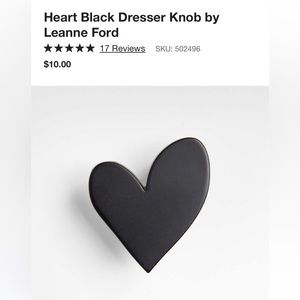 Set of 6 Heart Dresser Knobs